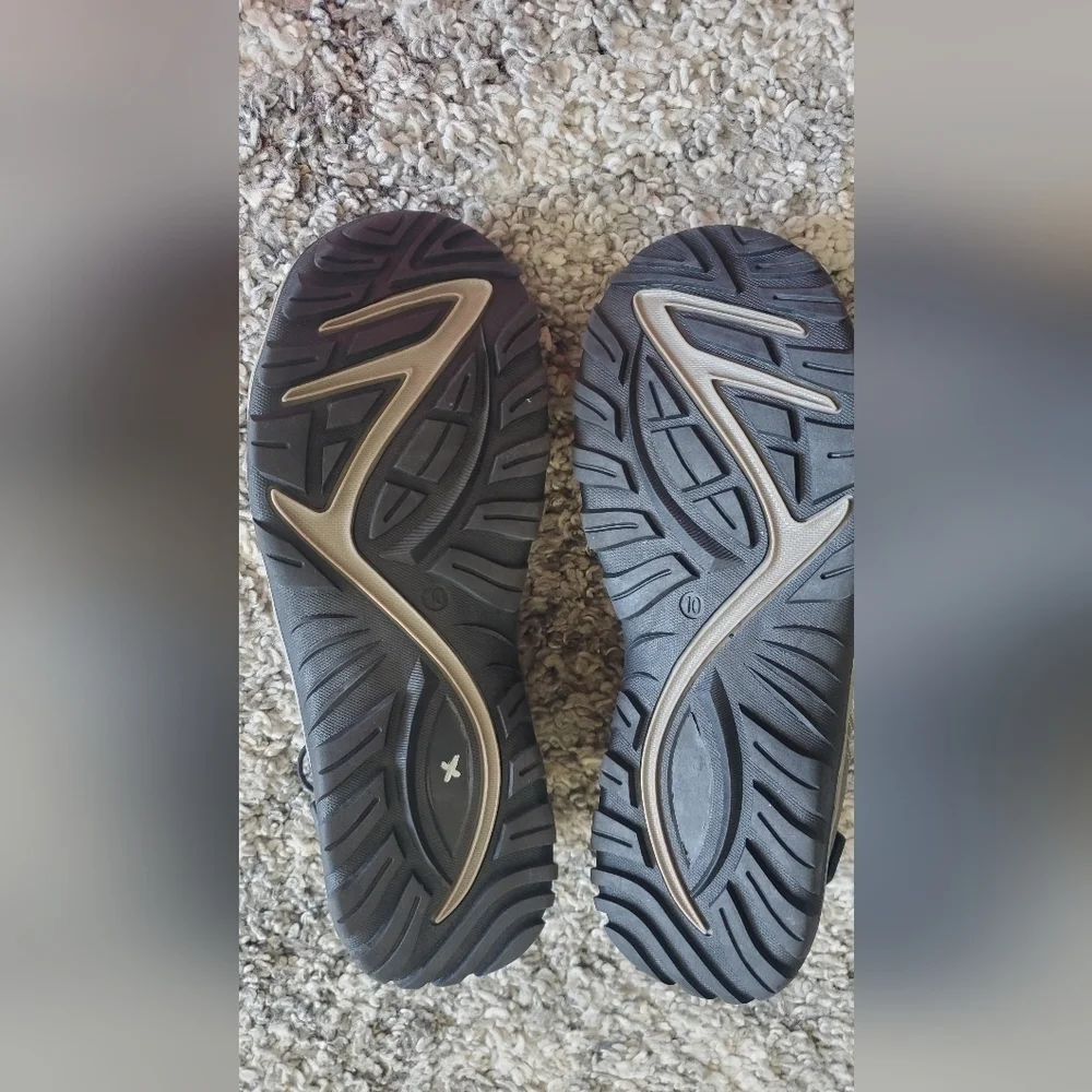 Mossimo Supply Co. Gray‎ Leather Slip On Draw Cord Sport Sandals Men's Shoe 10